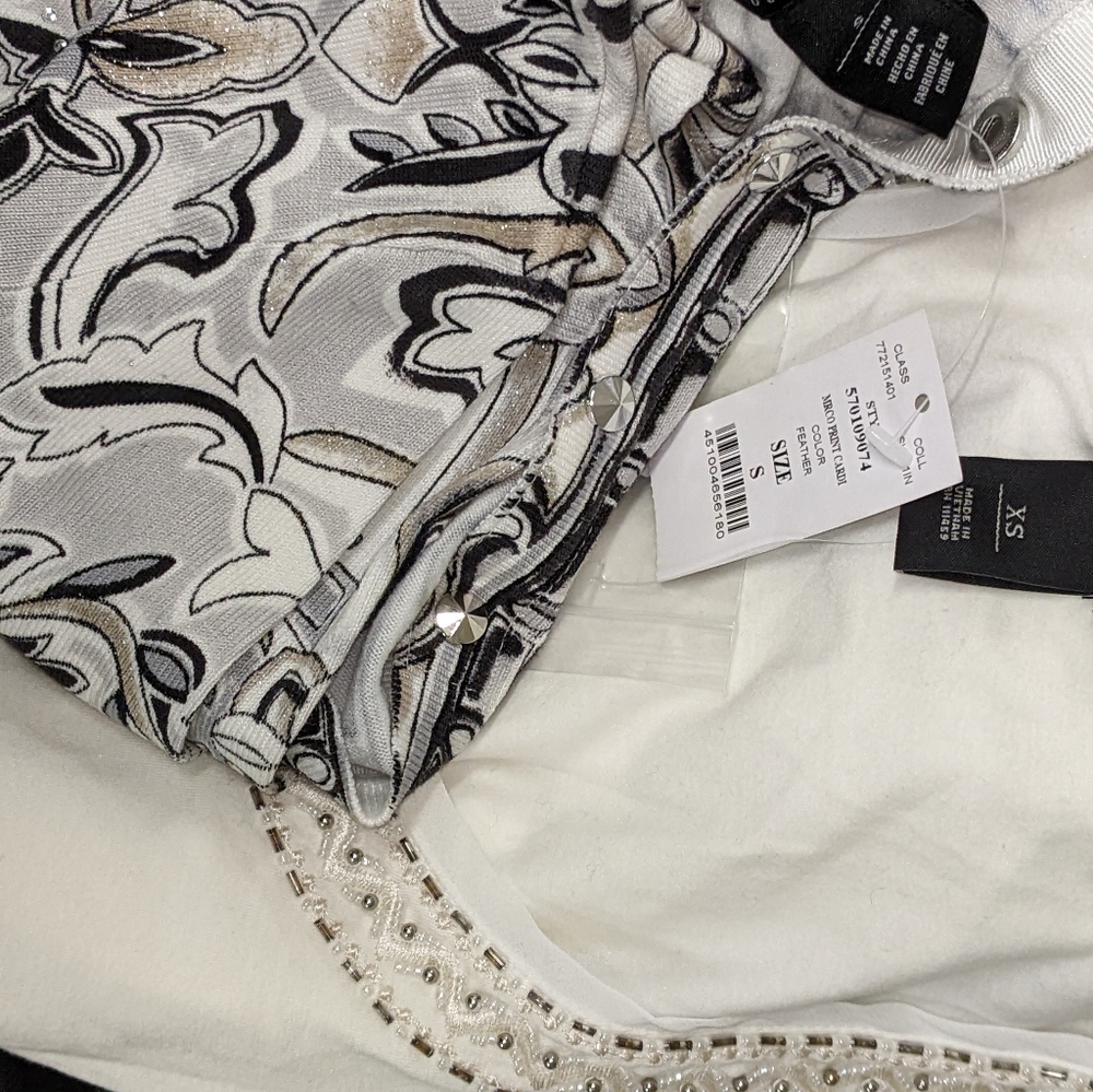 WHBM LADIES BEADED CAMI AND SWEATER SET BEAUTIFUL AND BRAND NEWER